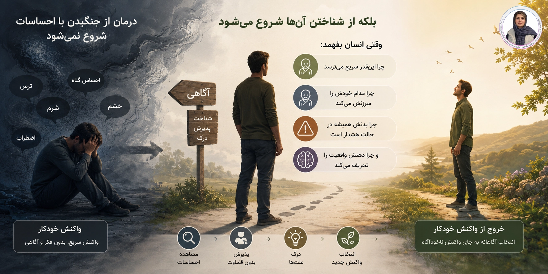 درمان از جنگیدن با احساسات شروع نمی‌شود.