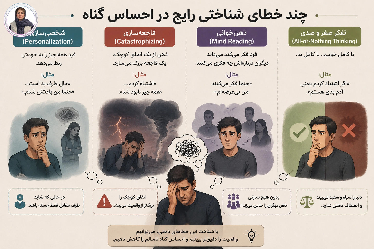 چند خطای شناختی رایج در احساس گناه
