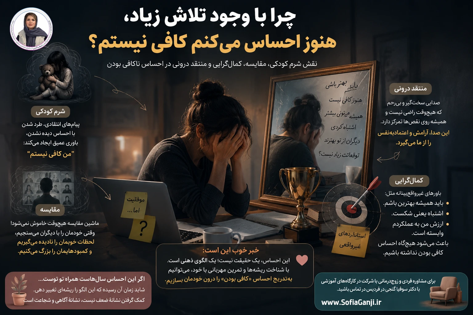 چرا با وجود تلاش زیاد، هنوز احساس می‌کنم کافی نیستم؟